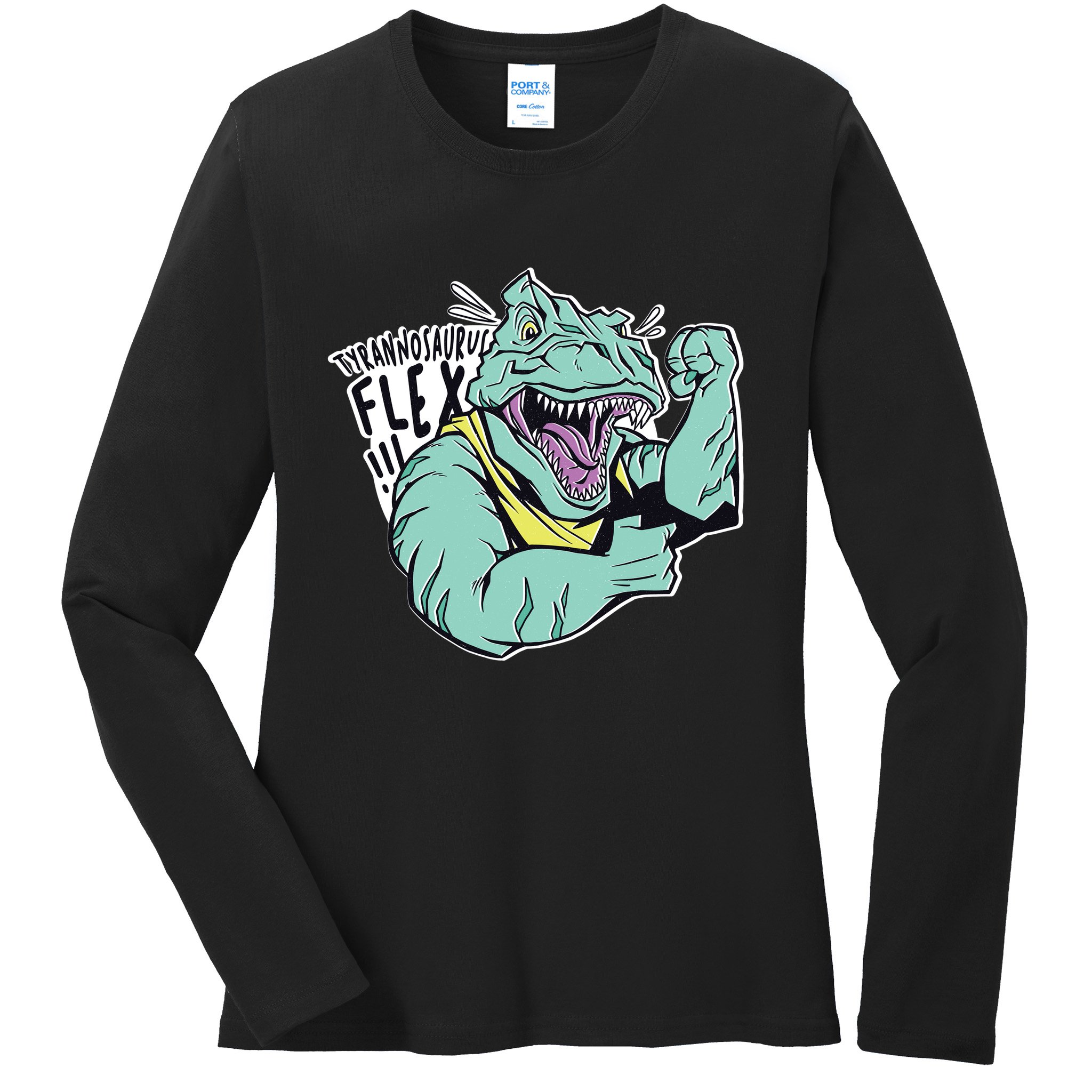 Muscular Trex Flex Ladies Long Sleeve Shirt