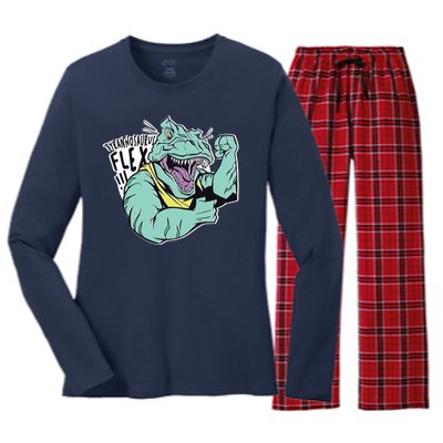 Muscular Trex Flex Women's Long Sleeve Flannel Pajama Set 