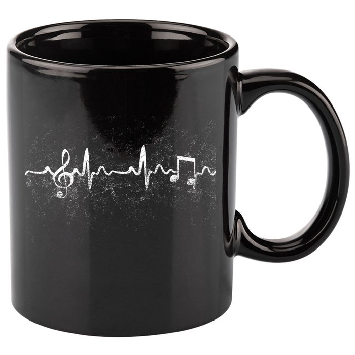 Music Heartbeat Pulse 11oz C Handle Ceramic Mug