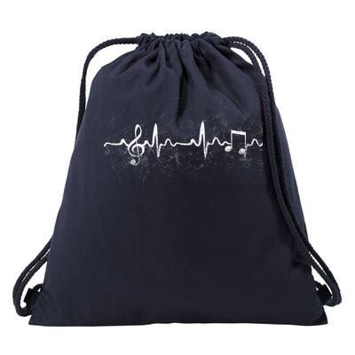 Music Heartbeat Pulse Drawstring Bag