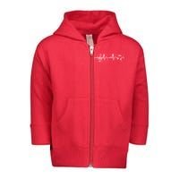 Music Heartbeat Pulse Toddler Zip Fleece Hoodie