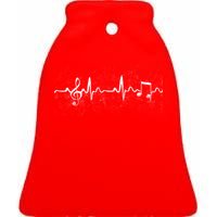 Music Heartbeat Pulse Ceramic Bell Ornament