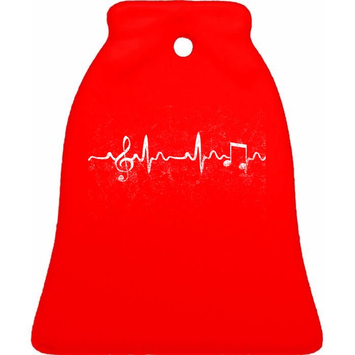 Music Heartbeat Pulse Ceramic Bell Ornament