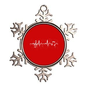 Music Heartbeat Pulse Metallic Star Ornament