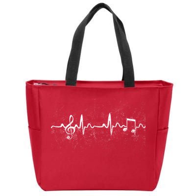 Music Heartbeat Pulse Zip Tote Bag