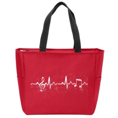 Music Heartbeat Pulse Zip Tote Bag