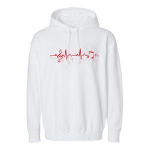 Music Heartbeat Pulse Garment-Dyed Fleece Hoodie