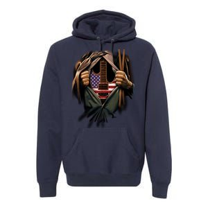 Music In Me American Guitar Premium Hoodie