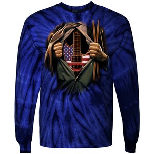 Music In Me American Guitar Tie-Dye Long Sleeve Shirt