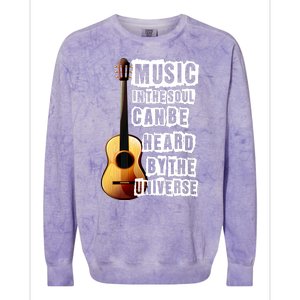 Music In The Soul Can Be Heard By The Universe Guitar Colorblast Crewneck Sweatshirt