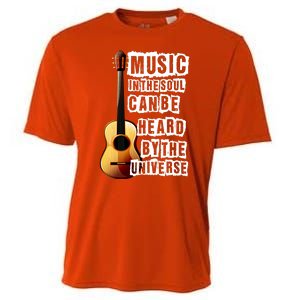 Music In The Soul Can Be Heard By The Universe Guitar Cooling Performance Crew T-Shirt