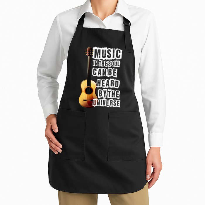 Music In The Soul Can Be Heard By The Universe Guitar Apron