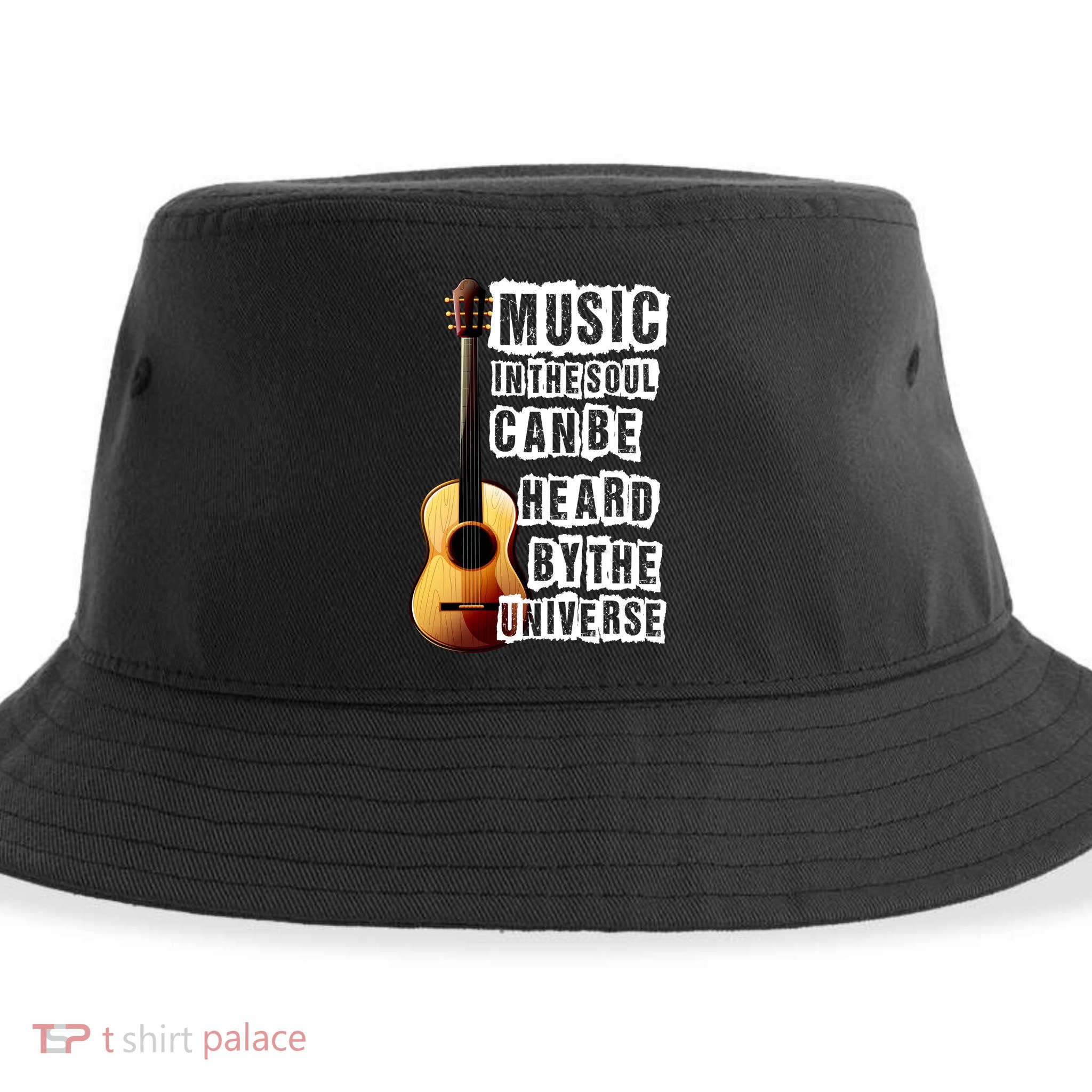 Music In The Soul Can Be Heard By The Universe Guitar Sustainable Bucket Hat