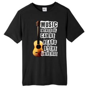 Music In The Soul Can Be Heard By The Universe Guitar Tall Fusion ChromaSoft Performance T-Shirt