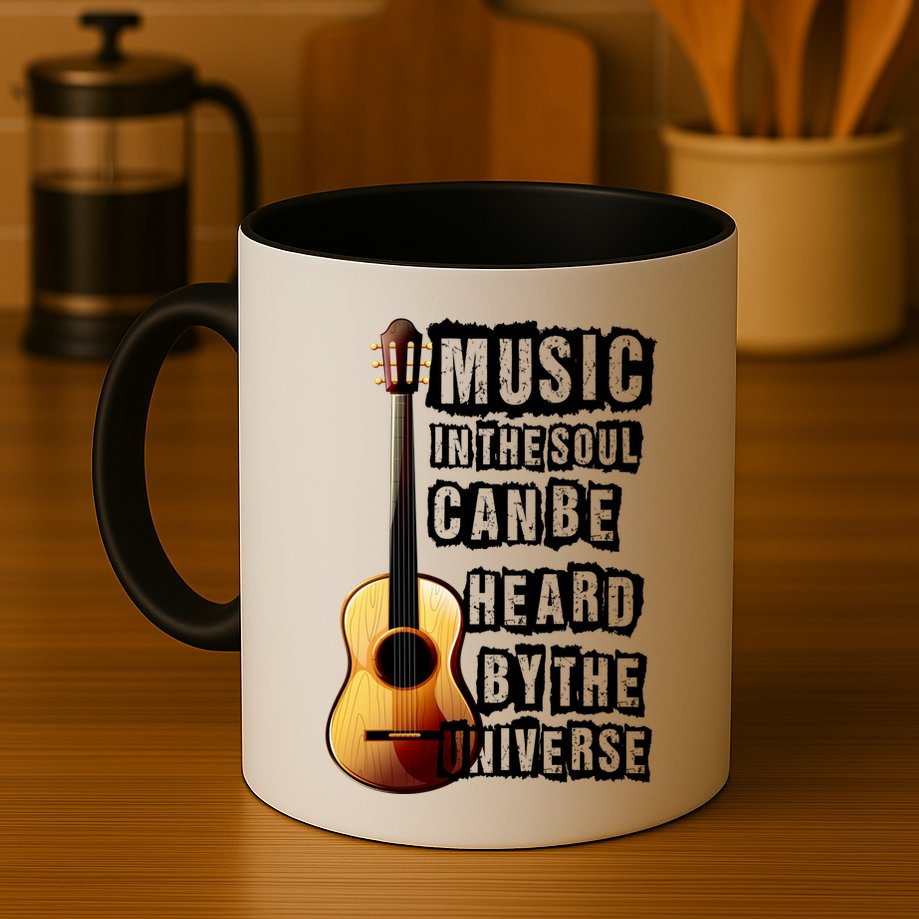 Music In The Soul Can Be Heard By The Universe Guitar Mug