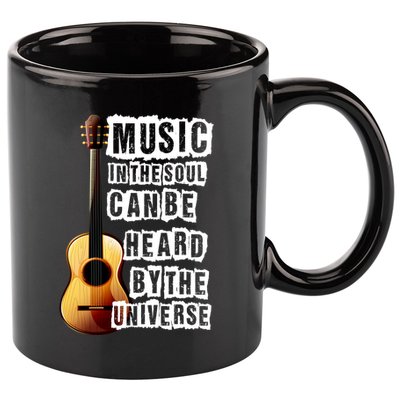 Music In The Soul Can Be Heard By The Universe Guitar 11oz C Handle Ceramic Mug