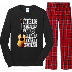 Music In The Soul Can Be Heard By The Universe Guitar Long Sleeve Pajama Set