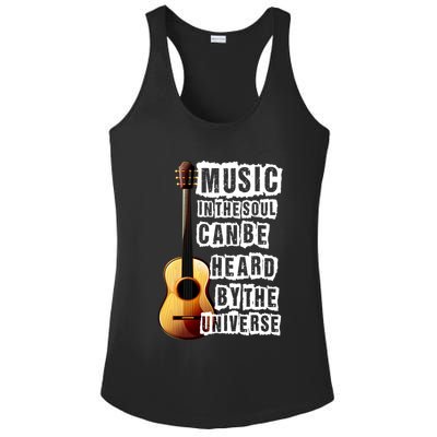 Music In The Soul Can Be Heard By The Universe Guitar Ladies PosiCharge Competitor Racerback Tank