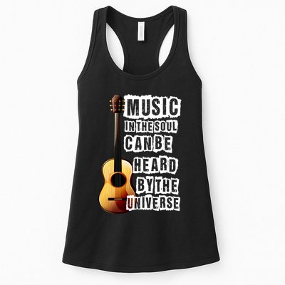 Music In The Soul Can Be Heard By The Universe Guitar Womens Tank Top