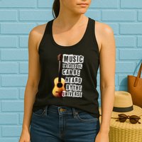 Music In The Soul Can Be Heard By The Universe Guitar Womens Tank Top