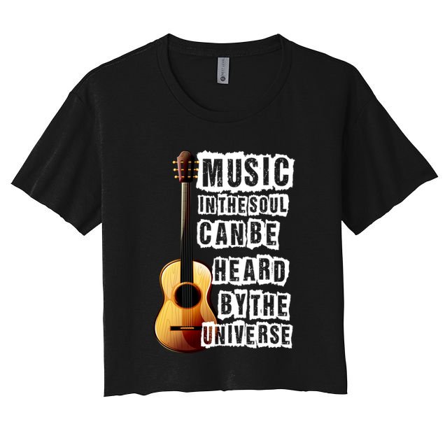Music In The Soul Can Be Heard By The Universe Guitar Crop Top