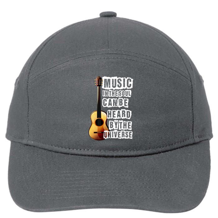 Music In The Soul Can Be Heard By The Universe Guitar 7-Panel Snapback Hat