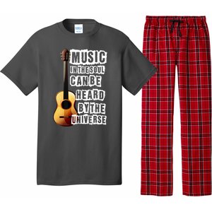 Music In The Soul Can Be Heard By The Universe Guitar Pajama Set