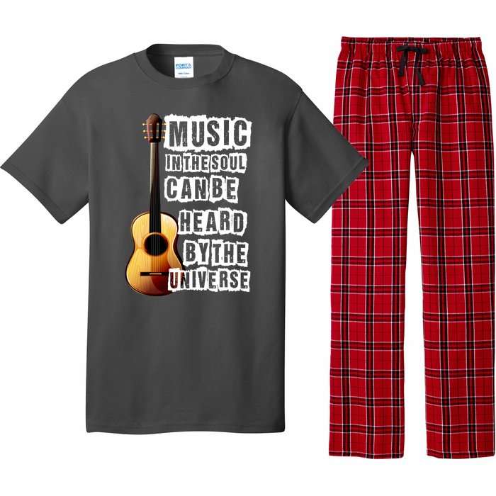 Music In The Soul Can Be Heard By The Universe Guitar Pajama Set