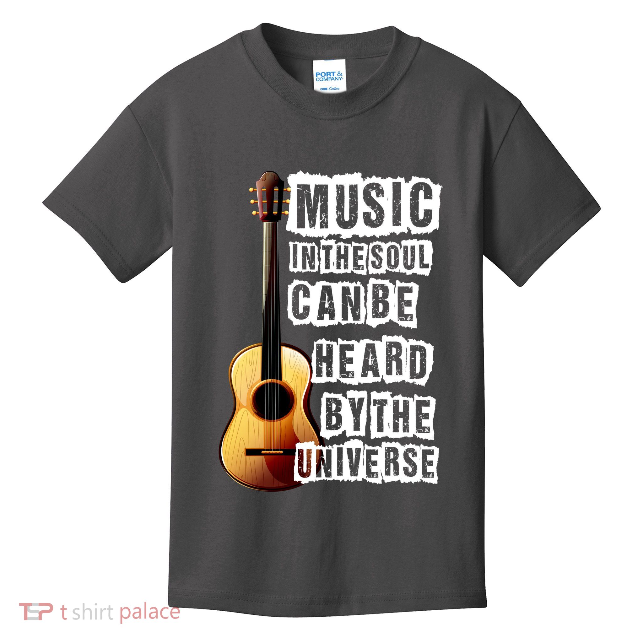 Music In The Soul Can Be Heard By The Universe Guitar Kids T-Shirt