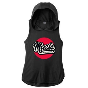 Music is Medicine Ladies PosiCharge Tri-Blend Wicking Draft Hoodie Tank