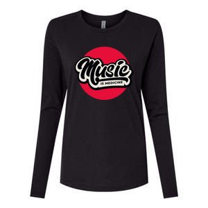 Music is Medicine Womens Cotton Relaxed Long Sleeve T-Shirt