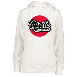 Music is Medicine Womens Funnel Neck Pullover Hood