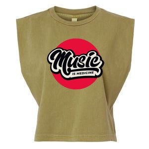 Music is Medicine Garment-Dyed Women's Muscle Tee