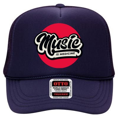 Music is Medicine High Crown Mesh Back Trucker Hat