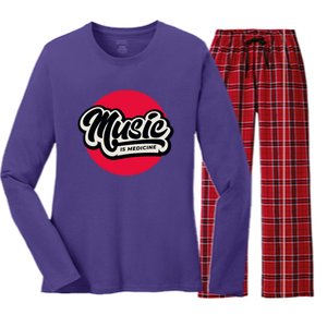 Music is Medicine Women's Long Sleeve Flannel Pajama Set 