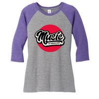 Music is Medicine Women's Tri-Blend 3/4-Sleeve Raglan Shirt