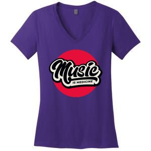 Music is Medicine Women's V-Neck T-Shirt