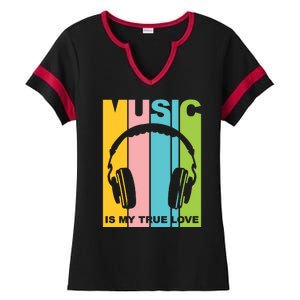 Music Is My True Love Ladies Halftime Notch Neck Tee