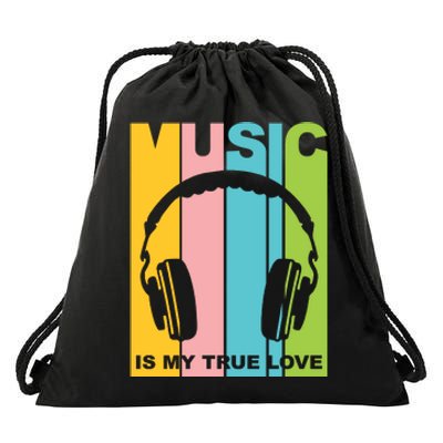 Music Is My True Love Drawstring Bag