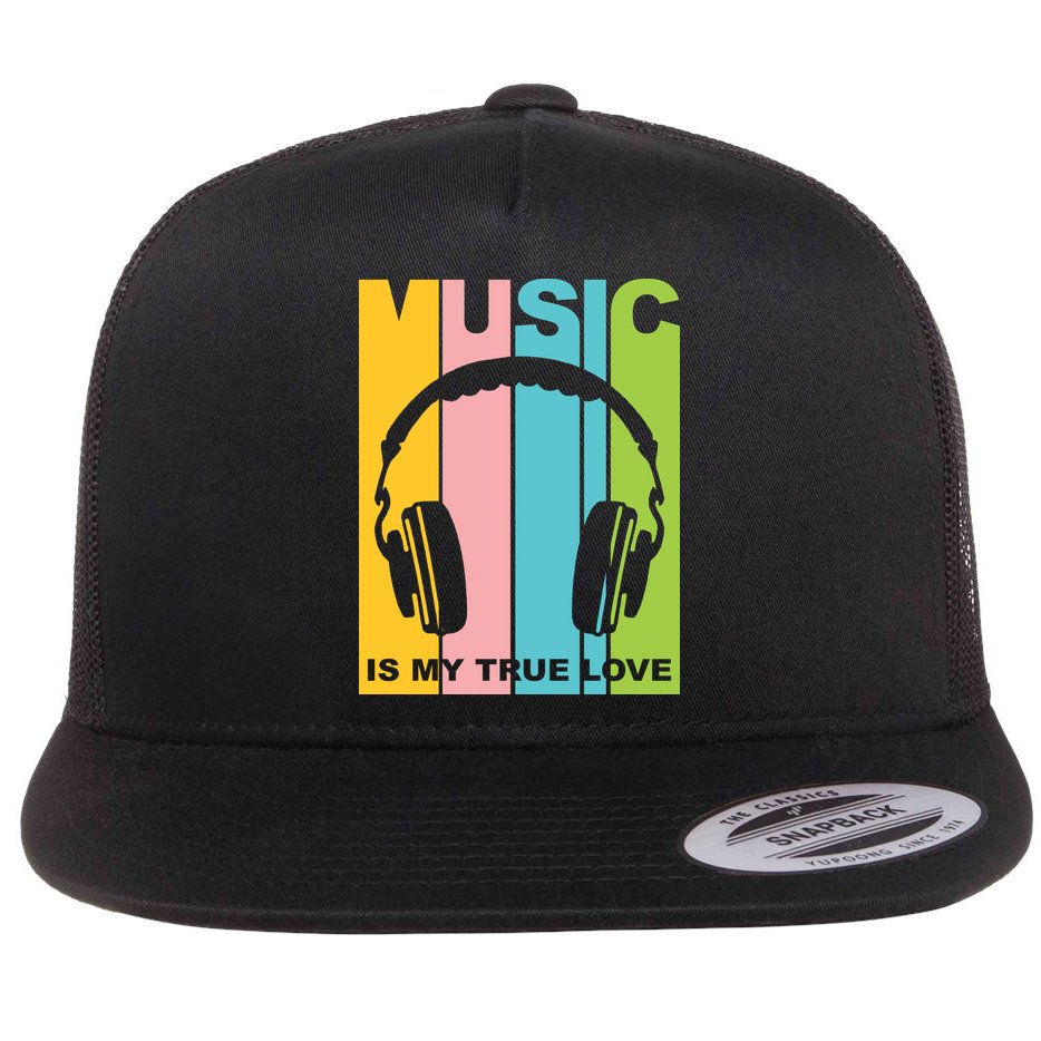 Music Is My True Love Flat Bill Trucker Hat