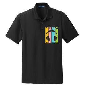 Music Is My True Love Dry Zone Grid Polo