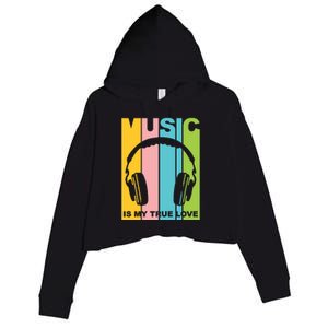 Music Is My True Love Crop Fleece Hoodie