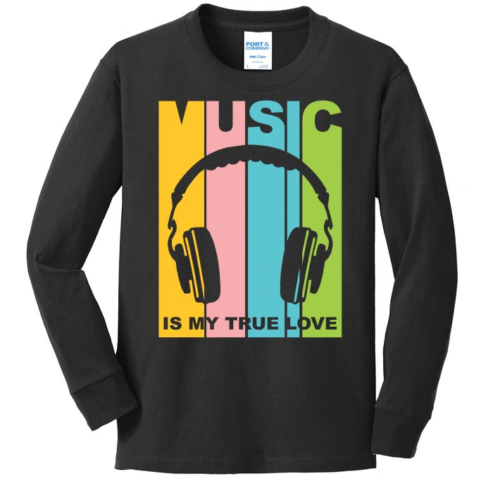 Music Is My True Love Kids Long Sleeve Shirt