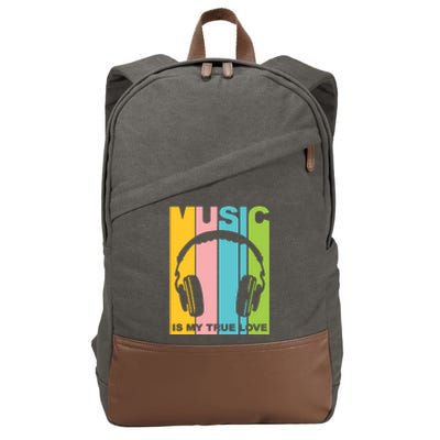 Music Is My True Love Cotton Canvas Backpack