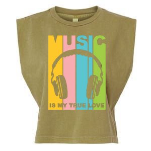 Music Is My True Love Garment-Dyed Women's Muscle Tee