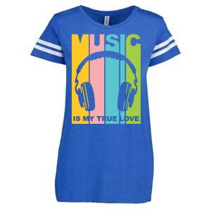 Music Is My True Love Enza Ladies Jersey Football T-Shirt