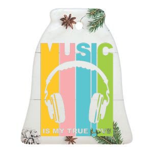 Music Is My True Love Ceramic Bell Ornament