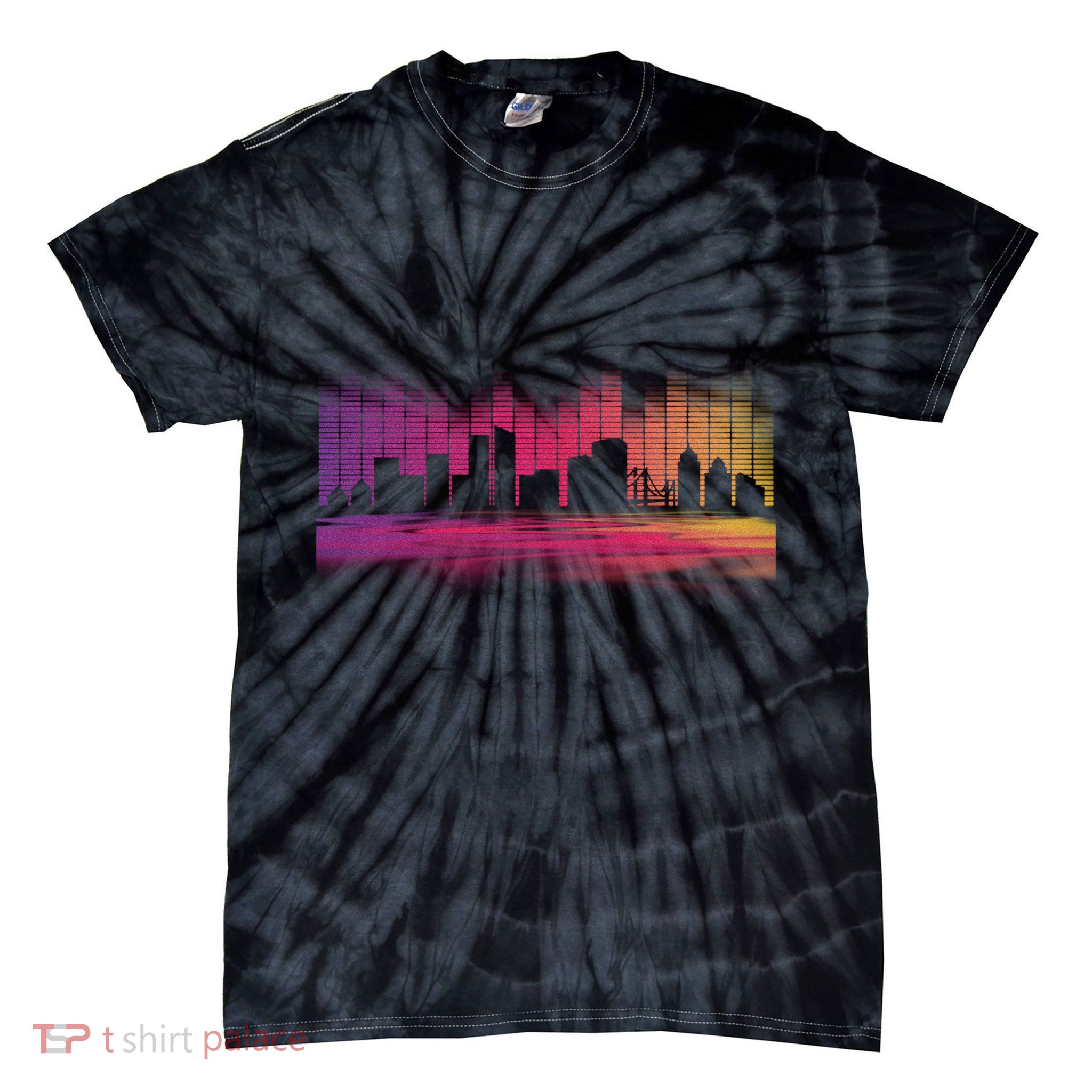 Music Skyline Tie-Dye T-Shirt