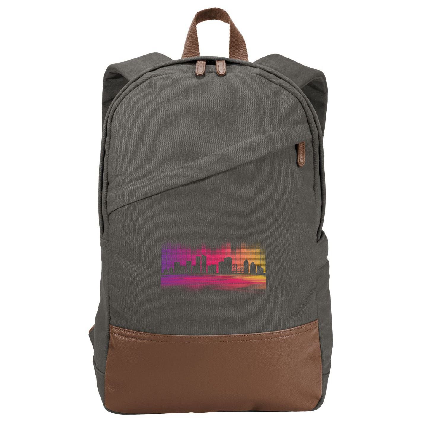 Music Skyline Cotton Canvas Backpack