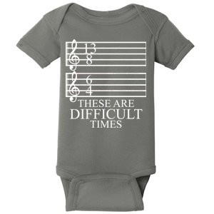 Music Teacher These Are Difficult Times Baby Bodysuit